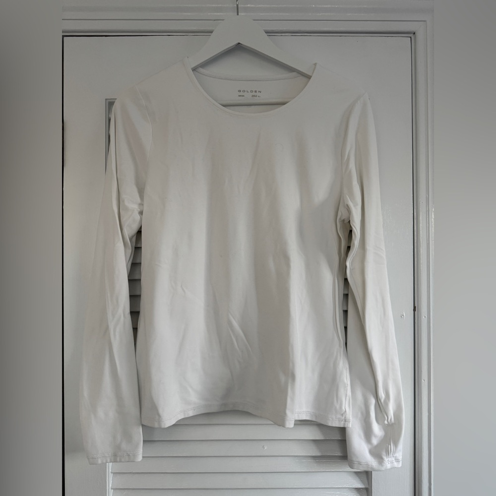 Aritzia Golden Butter Essential Longsleeve T-Shirt, XL, White